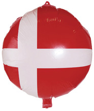 Dannebrogsflag folieballon Ø 45 cm